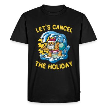 Vacances de surf au Père Noël - T-shirt Premium bio Homme - noir - Devant - Nico (187cm)