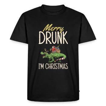 Joyeux ivrogne Je suis Noël Père Noël Rennes - T-shirt Premium bio Homme - noir - Devant - Nico (187cm)