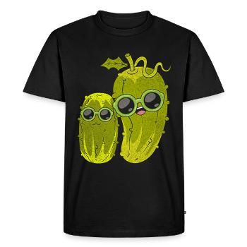 Cool Sunglasses Vegetable Gift Idea Cucumber - Men's Premium Organic T-Shirt - black - Front - Nico (187cm)