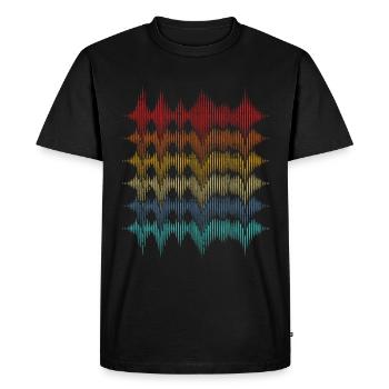 Onde sonore rétro - T-shirt Premium bio Homme - noir - Devant - Nico (187cm)