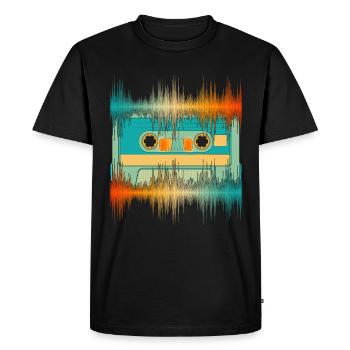 Equalizer Sound Technology Gift Cassette Soundwave - Men's Premium Organic T-Shirt - black - Front - Nico (187cm)