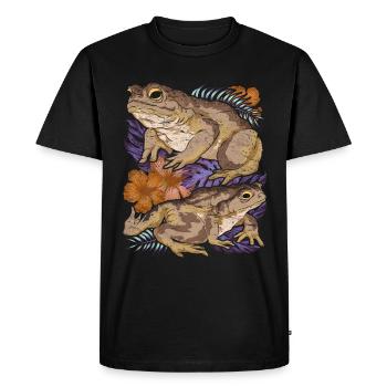 Amphibiens Animal Motif Cadeau Vintage Fleurs Crapaud - T-shirt Premium bio Homme - noir - Devant - Nico (187cm)