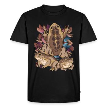 Vintage Animal Motif Cadeau Grenouille Animal Crapaud - T-shirt Premium bio Homme - noir - Devant - Nico (187cm)