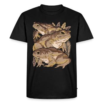 Crapaud grenouille - T-shirt Premium bio Homme - noir - Devant - Nico (187cm)