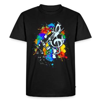 Musique Idée Cadeau Violon Clef Clef Clef - T-shirt Premium bio Homme - noir - Devant - Nico (187cm)