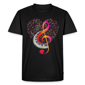 Keyboard Violin Clef Music Clef - Men's Premium Organic T-Shirt - black - Front - Nico (187cm)