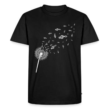 Violin Clef Pusteblume Music Clef - Men's Premium Organic T-Shirt - black - Front - Nico (187cm)