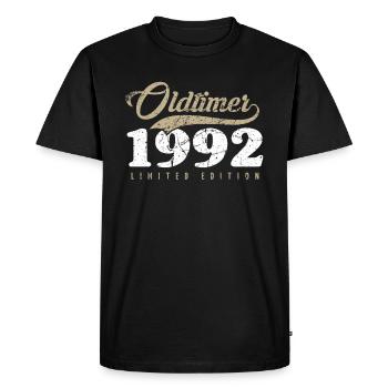 Oldtimer 1992 30th birthday 30 years - Men's Premium Organic T-Shirt - black - Front - Nico (187cm)