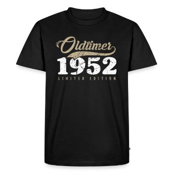 Oldtimer 1952 70th birthday 70 years - Men's Premium Organic T-Shirt - black - Front - Nico (187cm)