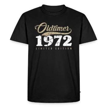 Oldtimer 1972 50th birthday 50 years - Men's Premium Organic T-Shirt - black - Front - Nico (187cm)