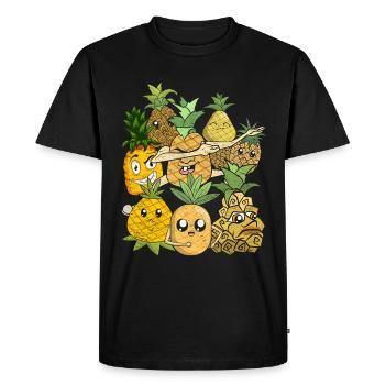 Summer Fruit Tropical Fruit Pineapple - Men's Premium Organic T-Shirt - black - Front - Nico (187cm)