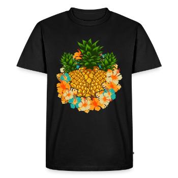 Summer Holiday Gift Fruit Tropical Pineapple - Men's Premium Organic T-Shirt - black - Front - Nico (187cm)