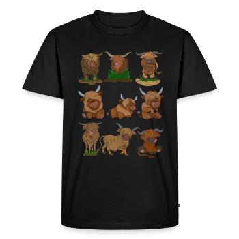Bovins écossais des Highlands - T-shirt Premium bio Homme - noir - Devant - Nico (187cm)