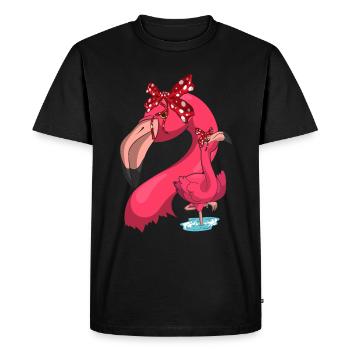 Flamant rose - T-shirt Premium bio Homme - noir - Devant - Nico (187cm)