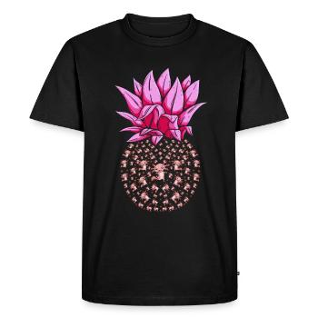 Animal Cadeau Ananas Axolotl - T-shirt Premium bio Homme - noir - Devant - Nico (187cm)