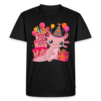 Fête d’anniversaire Cadeau Animal Axolotl - T-shirt Premium bio Homme - noir - Devant - Nico (187cm)
