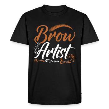 Sourcils Esthéticienne Cadeau Sourcils Artiste - T-shirt Premium bio Homme - noir - Devant - Nico (187cm)