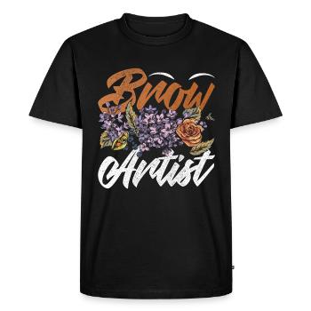 Maquillage Artiste Cadeau Beauté Sourcils Artiste - T-shirt Premium bio Homme - noir - Devant - Nico (187cm)