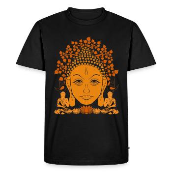Bouddhisme Idée cadeau bouddhiste Bouddha - T-shirt Premium bio Homme - noir - Devant - Nico (187cm)
