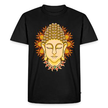 Yoga Cadeau Bouddhisme Bouddha bouddhiste - T-shirt Premium bio Homme - noir - Devant - Nico (187cm)