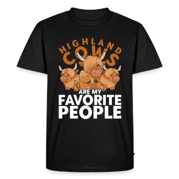 Funny gift idea Scottish Highland beef - Men's Premium Organic T-Shirt - black - Front - Nico (187cm)