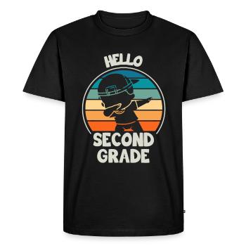 Enseignante de deuxième année pour la rentrée scolaire - T-shirt Premium bio Homme - noir - Devant - Nico (187cm)