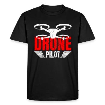 Drone Drone Pilote Drone Opérateur Quadcopter - T-shirt Premium bio Homme - noir - Devant - Nico (187cm)