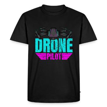 Drone Drone Pilote Drone Opérateur Quadcopter - T-shirt Premium bio Homme - noir - Devant - Nico (187cm)