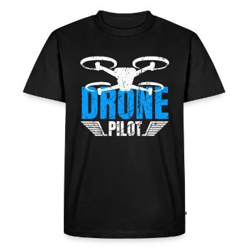 Drone Drone Pilote Drone Opérateur Quadcopter - T-shirt Premium bio Homme - noir - Devant - Nico (187cm)