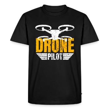Drone Drone Pilote Drone Opérateur Quadcopter - T-shirt Premium bio Homme - noir - Devant - Nico (187cm)