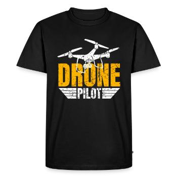 Drone Drone Pilote Drone Opérateur Quadcopter - T-shirt Premium bio Homme - noir - Devant - Nico (187cm)