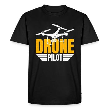Drone Drone Pilote Drone Opérateur Quadcopter - T-shirt Premium bio Homme - noir - Devant - Nico (187cm)