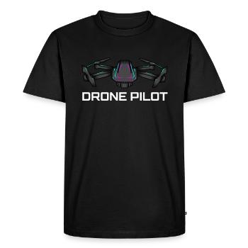 Drone Drone Pilote Drone Opérateur Quadcopter - T-shirt Premium bio Homme - noir - Devant - Nico (187cm)