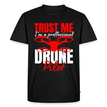 Drone Drone Pilote Drone Opérateur Quadcopter - T-shirt Premium bio Homme - noir - Devant - Nico (187cm)