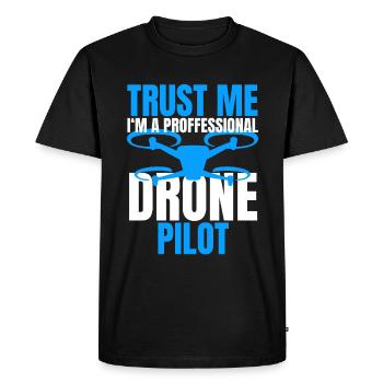 Drone Pilote de drone Opérateur de drone Quadricoptère - T-shirt Premium bio Homme - noir - Devant - Nico (187cm)