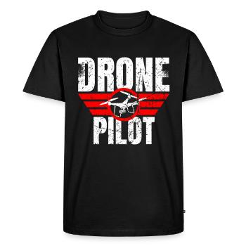 Drone Drone Pilote Drone Opérateur Quadcopter - T-shirt Premium bio Homme - noir - Devant - Nico (187cm)