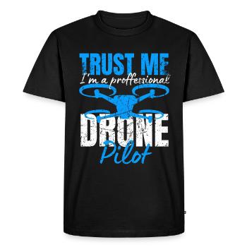 Drone Drone Pilote Drone Opérateur Quadcopter - T-shirt Premium bio Homme - noir - Devant - Nico (187cm)