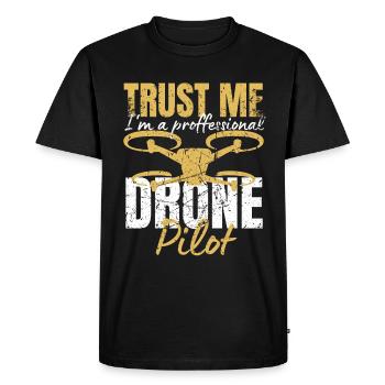 Drone Drone Pilote Drone Opérateur Quadcopter - T-shirt Premium bio Homme - noir - Devant - Nico (187cm)