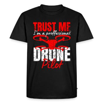 Drone Drone Pilote Drone Opérateur Quadcopter - T-shirt Premium bio Homme - noir - Devant - Nico (187cm)