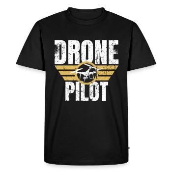 Drone Drone Pilote Drone Opérateur Quadcopter - T-shirt Premium bio Homme - noir - Devant - Nico (187cm)
