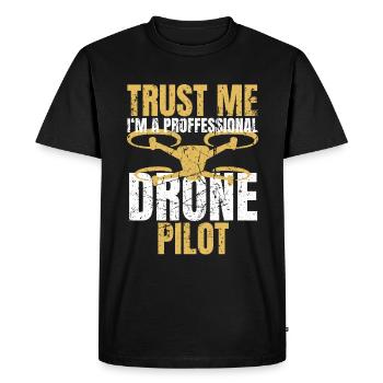 Drone Drone Pilote Drone Opérateur Quadcopter - T-shirt Premium bio Homme - noir - Devant - Nico (187cm)