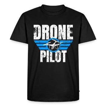 Drone Drone Pilote Drone Opérateur Quadcopter - T-shirt Premium bio Homme - noir - Devant - Nico (187cm)