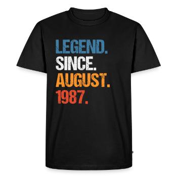 Légende depuis août 1987 Anniversaire - T-shirt Premium bio Homme - noir - Devant - Nico (187cm)
