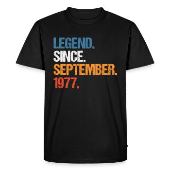 Légende depuis septembre 1977 Anniversaire - T-shirt Premium bio Homme - noir - Devant - Nico (187cm)