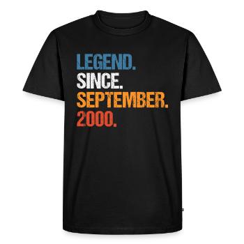 Legend Since September 2000 Birthday - Men's Premium Organic T-Shirt - black - Front - Nico (187cm)