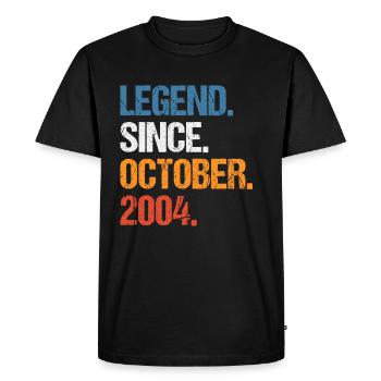 Légende depuis octobre 2004 Anniversaire - T-shirt Premium bio Homme - noir - Devant - Nico (187cm)