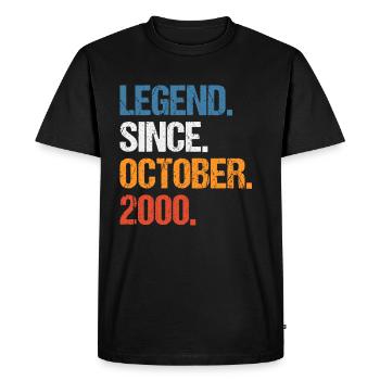 Legend Since October 2000 Birthday - Men's Premium Organic T-Shirt - black - Front - Nico (187cm)