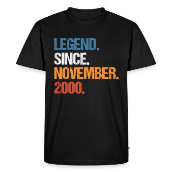 Legend Since November 2000 Birthday - Men's Premium Organic T-Shirt - black - Front - Nico (187cm)