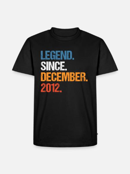 Legend Since December 2012 Birthday - Men's Premium Organic T-Shirt - black