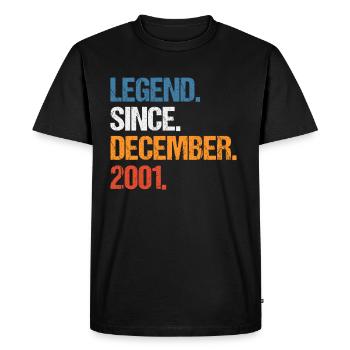 Légende depuis décembre 2001 Anniversaire - T-shirt Premium bio Homme - noir - Devant - Nico (187cm)